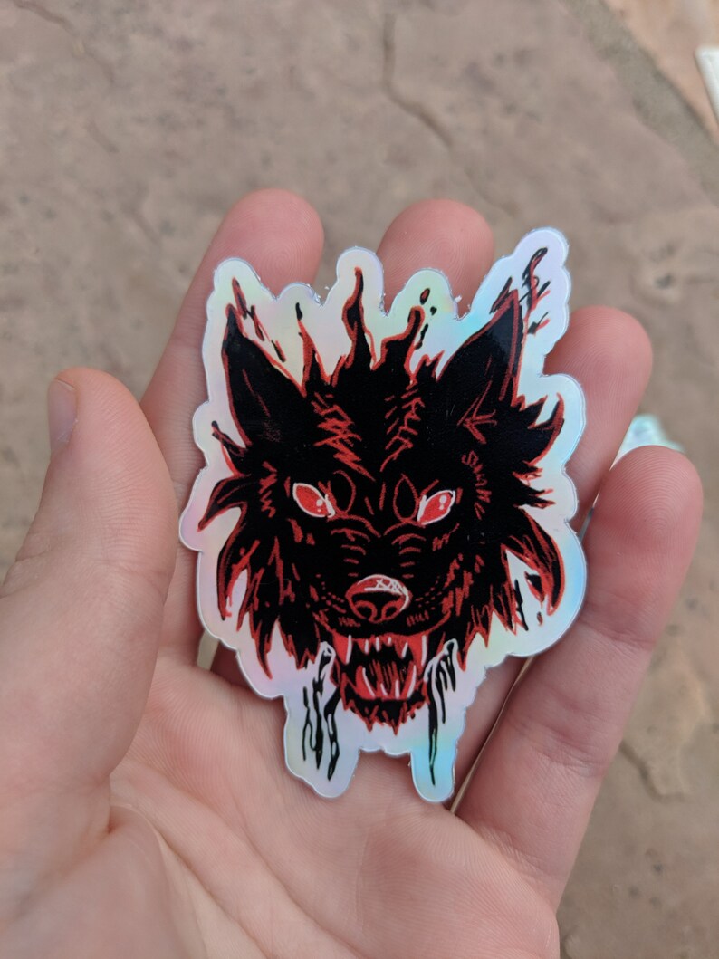 Shadow Wolf Holographic Stickers image 5