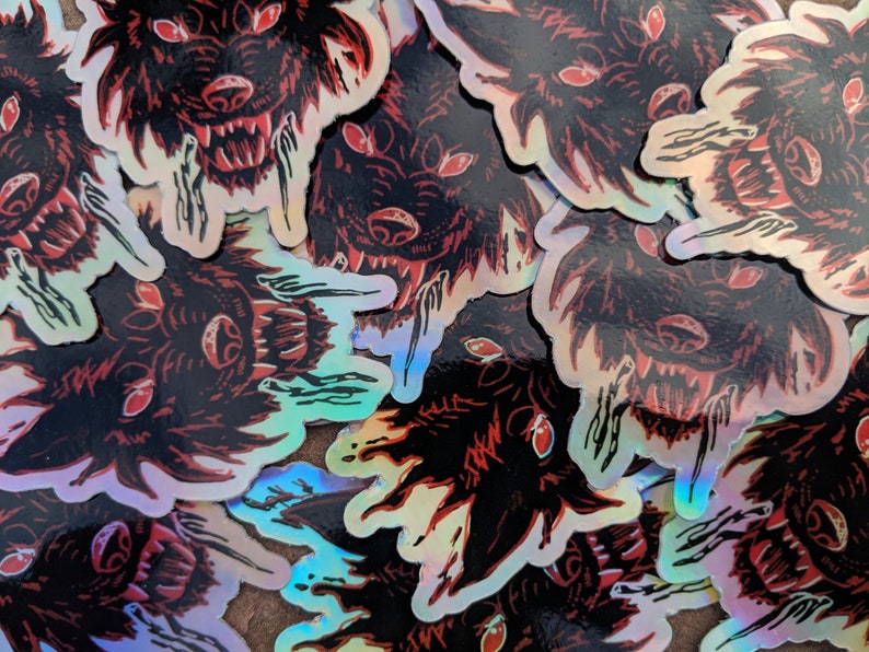 Shadow Wolf Holographic Stickers image 7