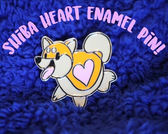 Shiba Heart Enamel Pin
