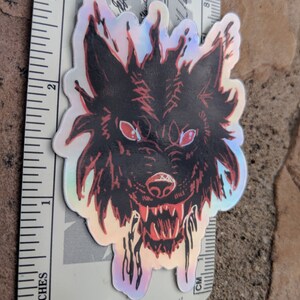 Shadow Wolf Holographic Stickers image 4