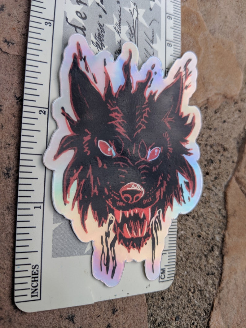 Shadow Wolf Holographic Stickers image 4