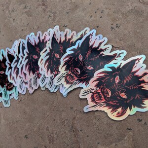 Shadow Wolf Holographic Stickers image 6