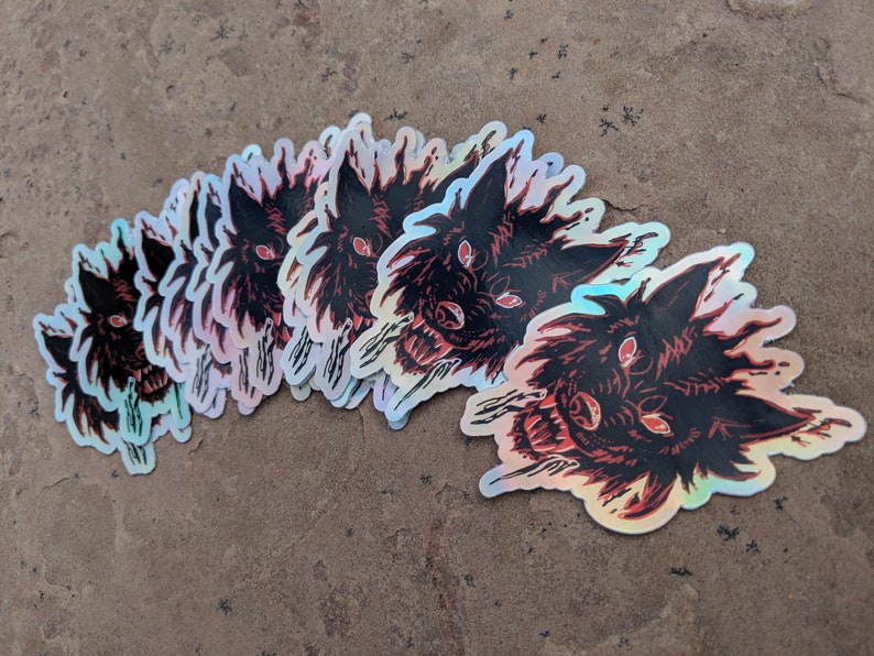 Shadow Wolf Holographic Stickers image 6