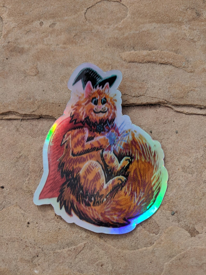 Cat Wizard Holographic Stickers image 3