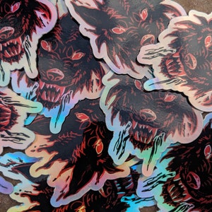 Shadow Wolf Holographic Stickers image 1