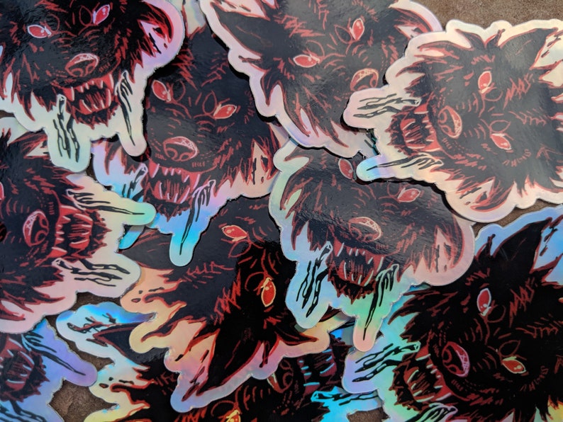 Shadow Wolf Holographic Stickers image 1