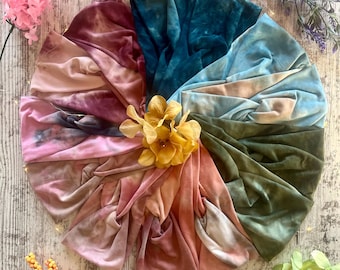 Assorted Tie Dye knotted stretch knit headbands, wide headbands, yoga headband, twist headband
