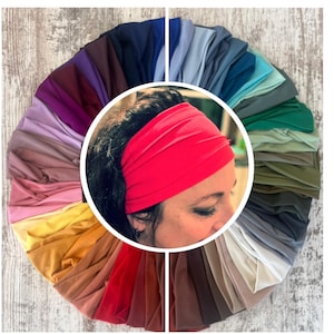 Extra wide headbands, assorted solids, scrunch band, bike band, turban, headwrap, assorted colors available!