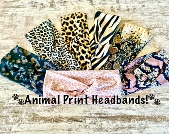 Animal Print Knotted Headband: Cheetah, Snakeskin, Zebra