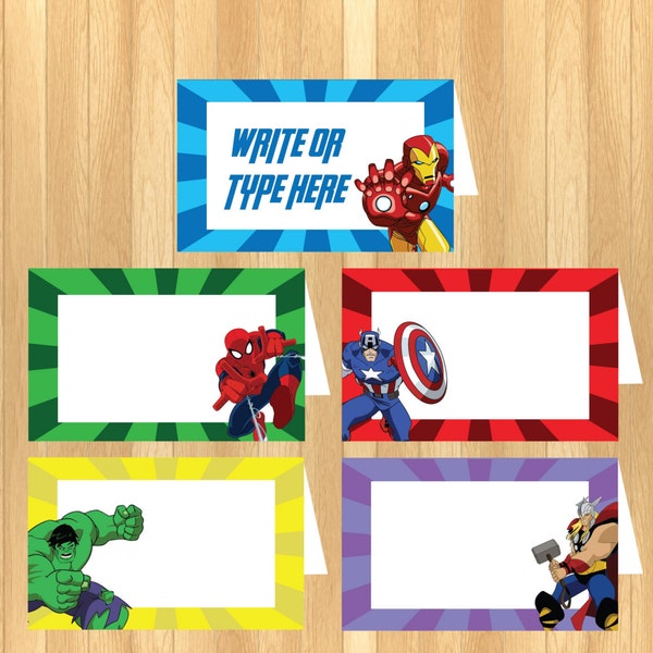 INSTANT DOWNLOAD - EDITABLE The Avengers Food Tent