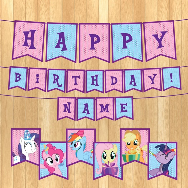 INSTANT DOWNLOAD - EDITABLE My Little Pony Party Banner