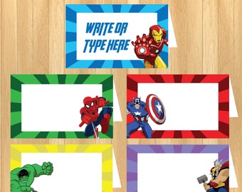 INSTANT DOWNLOAD - EDITABLE The Avengers Food Tent