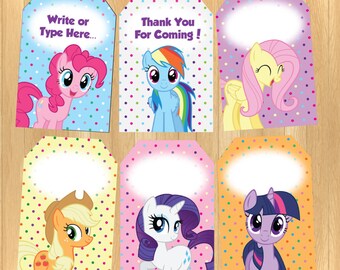 INSTANT DOWNLOAD - EDITABLE My Little Pony Thank You Tag