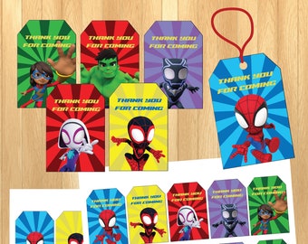 INSTANT DOWNLOAD - Spidey and His Amazing Friends Thank You Tag