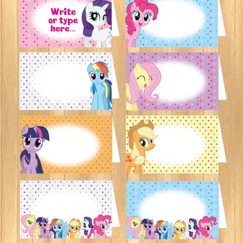 INSTANT DOWNLOAD EDITABLE My Little Pony Thank You Tag - Etsy Australia