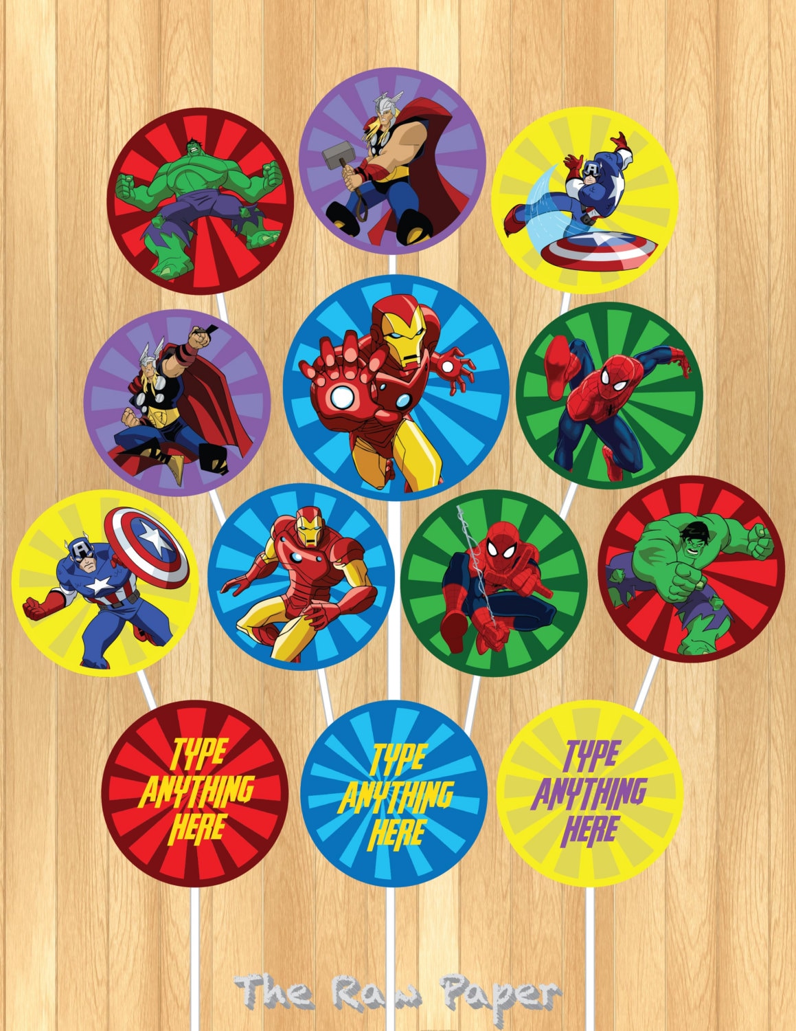 Avengers Cupcake Toppers Free Printable