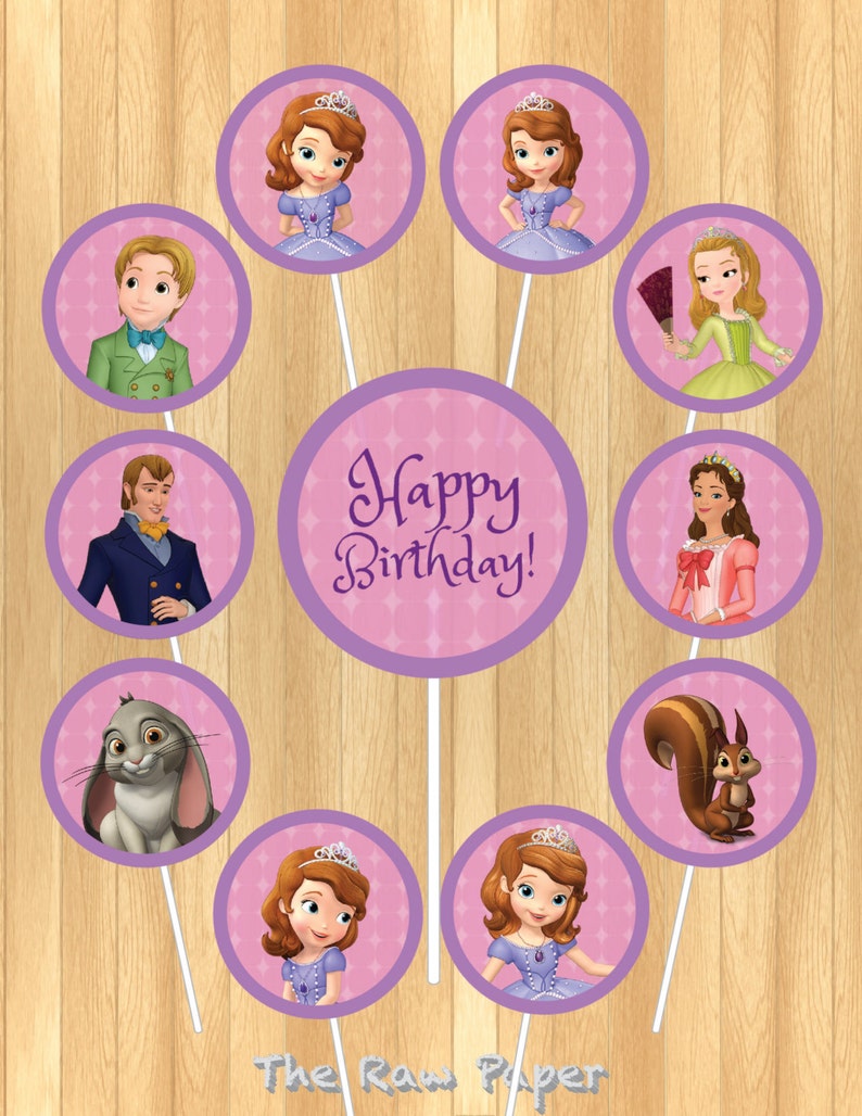 INSTANT DOWNLOAD EDITABLE Sofia the First Cupcake Topper - Etsy