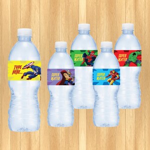 15 Hulk Bottle Label Super Hero Water Bottle Stickers Birthday Party  Supplies for Girls Boys