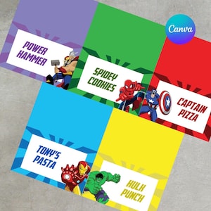 AVENGERS Bearbeitbare Futterzelte (Instant Download)