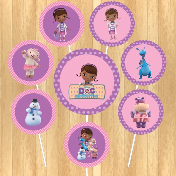 INSTANT DOWNLOAD - Doc McStuffins Cupcake Toppers