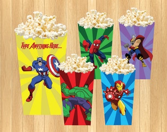 INSTANT DOWNLOAD - EDITABLE Avengers Popcorn/Treat Box