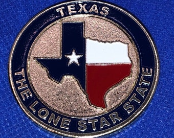 Texas Challenge Coin - Seal of The State of Texas. Celebrate your love of the Lone Star State and Texas History with this souvenir coin.