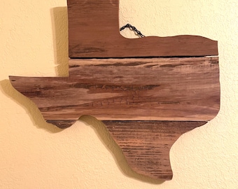 Rustic Wooden Texas Map Wall Art, Lone Star State Decor, Reclaimed Fence Wood