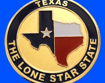 Texas Challenge Coin – Gold Plated Brass, Lone Star State Seal