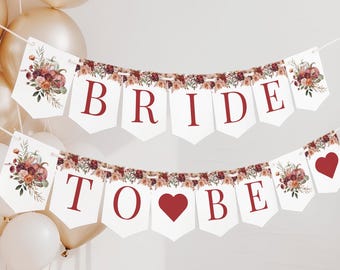 Sjabloon voor spandoek Fall in Love vrijgezellenfeest | Herfst bloemen pompoen bruids douche bewerkbare slinger | Bruidsslinger | Toekomstige mevrouw FIL25