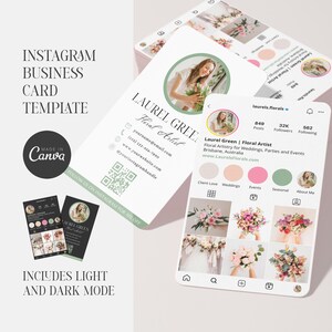 Instagram Business Card | Beauty Business Card | Business Card Editable Template | QR Code Business Card | Canva Template | Sage