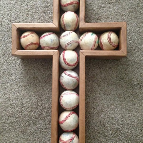 Baseball Cross Shadow box