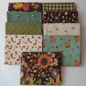 Fall Floral Bundle Awe of Autumn Small Fat Quarter Bundle 9 Shop Cut Fat Quarters Fall Autumn Brown Floral Fabric Bundle Pumpkin Mums