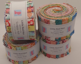Scrappy Rolls 2.5 inch Strips - 24 Floral Strips - Quilt Shop Quality - Shop Cut Strips - 1930s or Floral