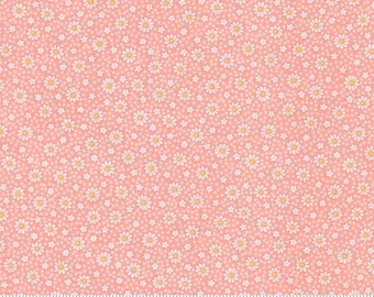 30s Playtime 2025 Petal Pink Daisies in  by Linzee Kull McCray for Moda Yardage Priced Per 18" (Half Yard) Nostalgic Feed Sack Florals