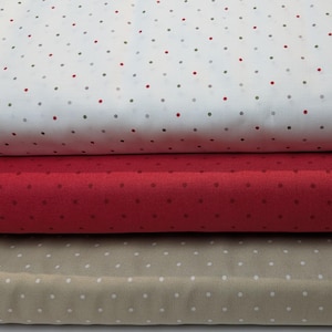 Magic Dot Yardage Fabric Colors with Dot by Moda Yardage Priced Per 18" (Half Yard) Flax and Cherry Red Christmas Colors