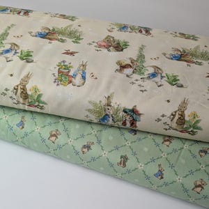 Peter Rabbit and Benjamin Bunny Licensed Fabric Yardage Per 18" (Priced by the Half Yard) Riley Blake Baby Boy Nursery Story Book