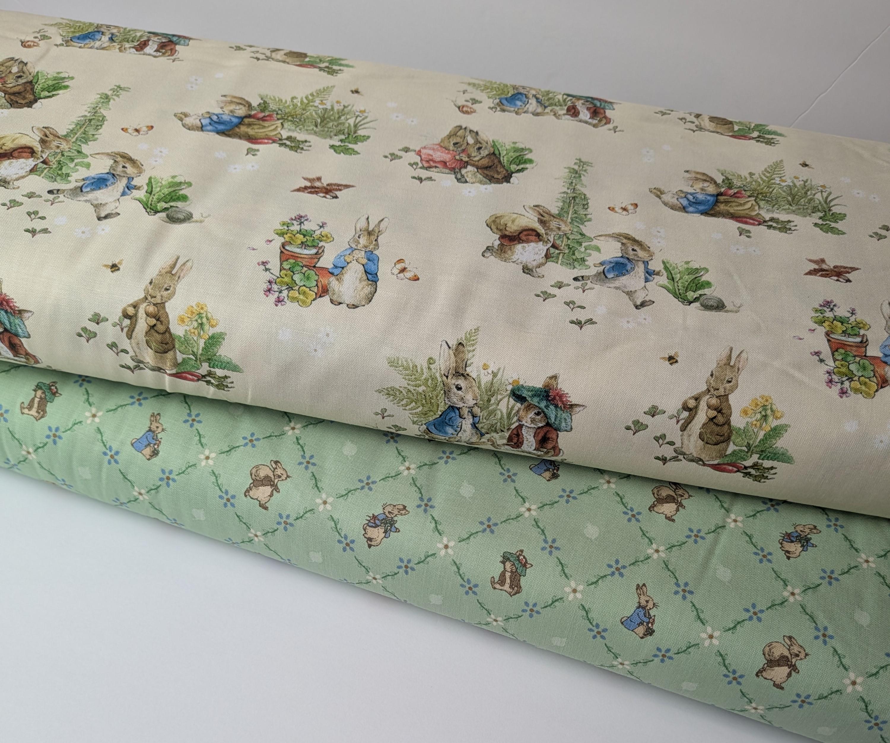 Peter Rabbit and Benjamin Bunny Licensed Fabric Yardage per 18