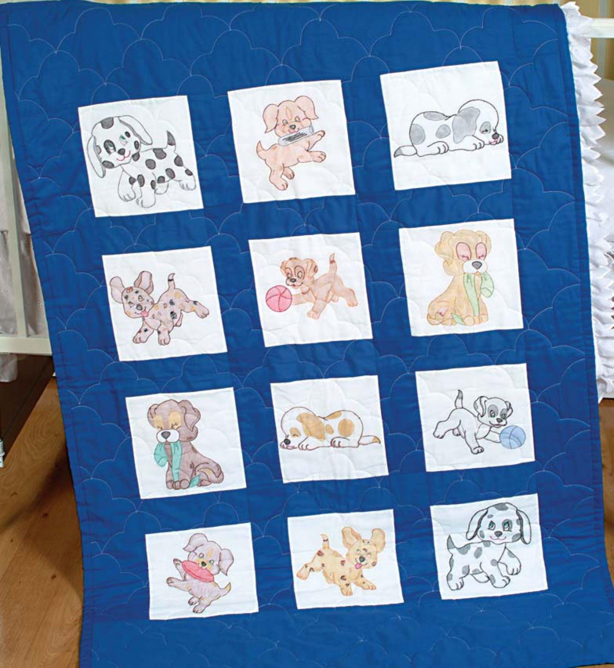 Jack Dempsey Stamped Bianchi Quilt Blocks, Interlocking XX