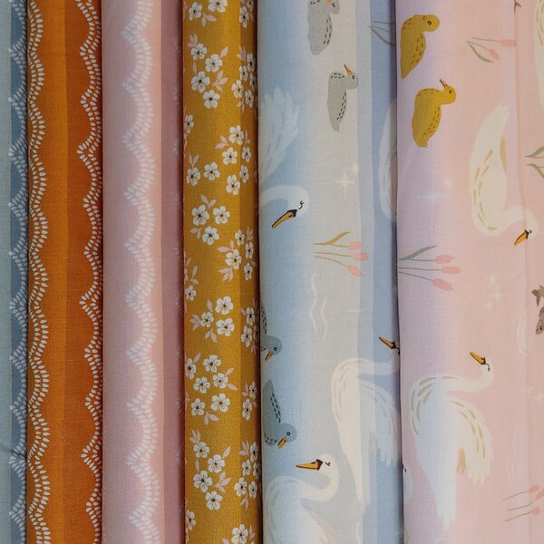 Little Swan 7 Choices - by Little Forest Atelier for Riley Blake - Yardage by the half yard (LOW STOCK SALE)