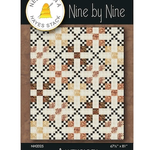 Nine Patch Nine Quilt Pattern - Needle in a Haystack Quilts Strip Pieced Nine Patch Quilt (Paper Pattern Instructions)