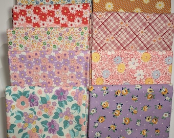 Various 1930s Reproduction Fat Quarters by Various Manufacturers Moda Aunt Grace Dilly Dally  Loose Fat Quarters Pick and Choose Variation