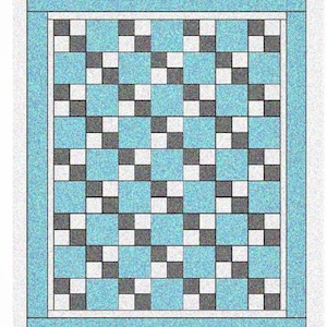 Baby Four Patch Quilt Pattern - PDF or Word Download - Shop Drawn Pattern with easy instructions - Crib Size Quilt Pattern