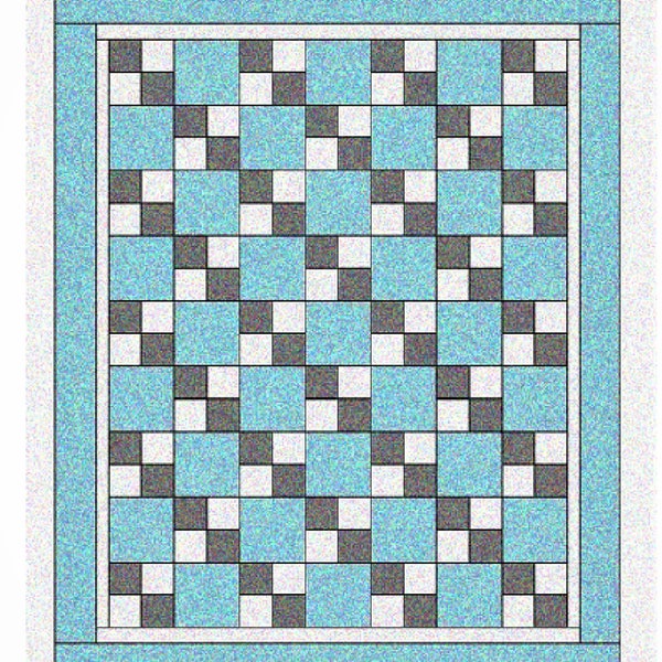 Baby Four Patch Quilt Pattern - PDF or Word Download - Shop Drawn Pattern with easy instructions - Crib Size Quilt Pattern