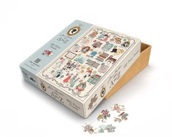 Puzzle Jane Austen Book Lover Gift Quilt Image Puzzle - 250 Pieces 18 x 24 inch Collector Novel Reader Emma Pride and Prejudice