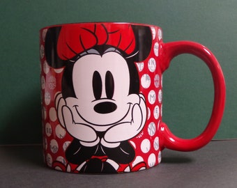 Disney Minnie Mouse 20 oz keramische koffie-theemok beker rood wit zwart verzamelobject