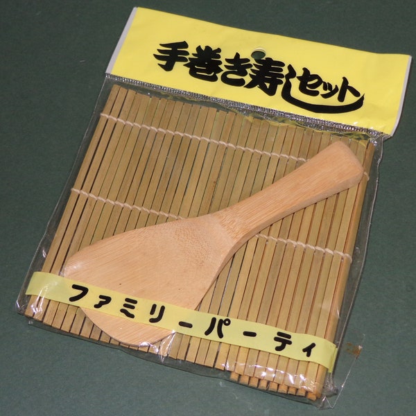 Japanese Sushi Maker Kit Hand-rolled Temaki-sushi Set Made of Bamboo Sudare & Shamoji  NEW