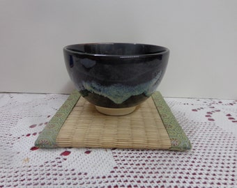 Cérémonie du thé japonaise Maccha Cup Bowl Chawan fait à la main Noir Fabriqué au Japon