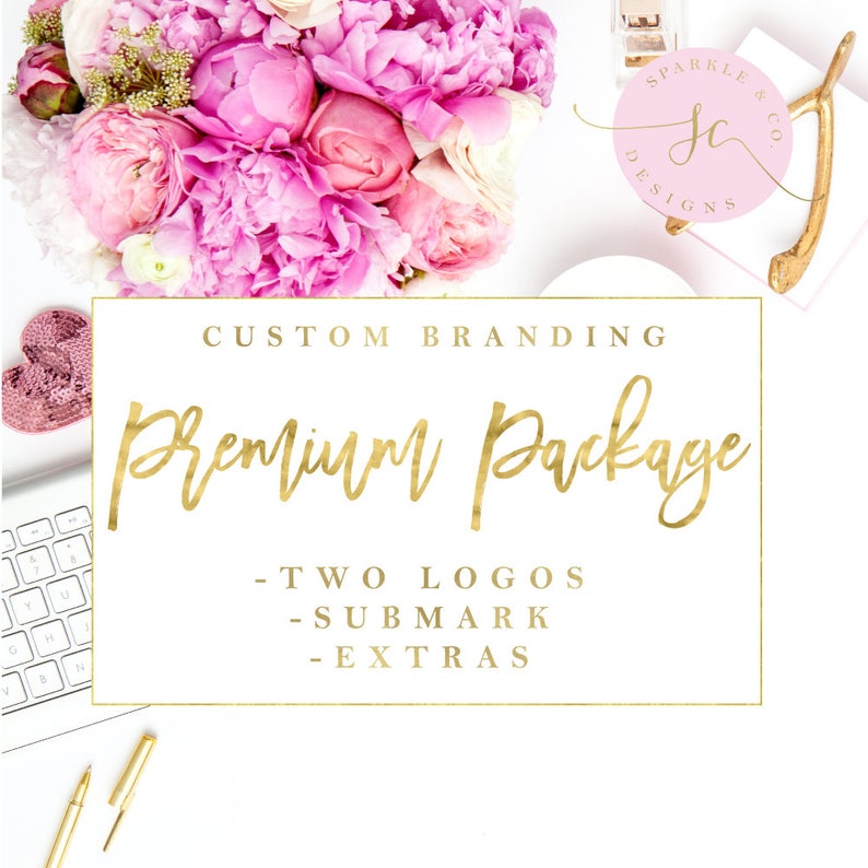 PREMIUM Package Custom Logo Design, Custom Logo Design, Branding Identity, Custom Blog Branding, Custom Branding, Marketing Logo, OOAK Logo image 1