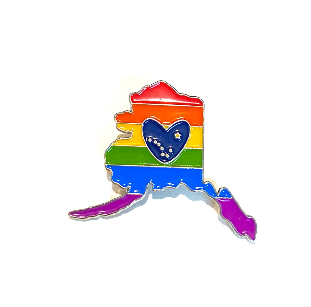 Alaska Pride Pin Alaska LGBTQ Pin Alaska Rainbow Pin Coming Etsy