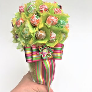 Lollipop Bouquet Lollipop Tree Lollipop Malt Dum-Dums Candy Bouquet Candy arrangement Birthday gift Mother's Day gift Baby Shower gift image 3